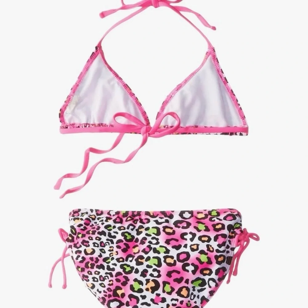 Kanu Surf Girls' Splash Bikini Swimsuit Pink Leopard